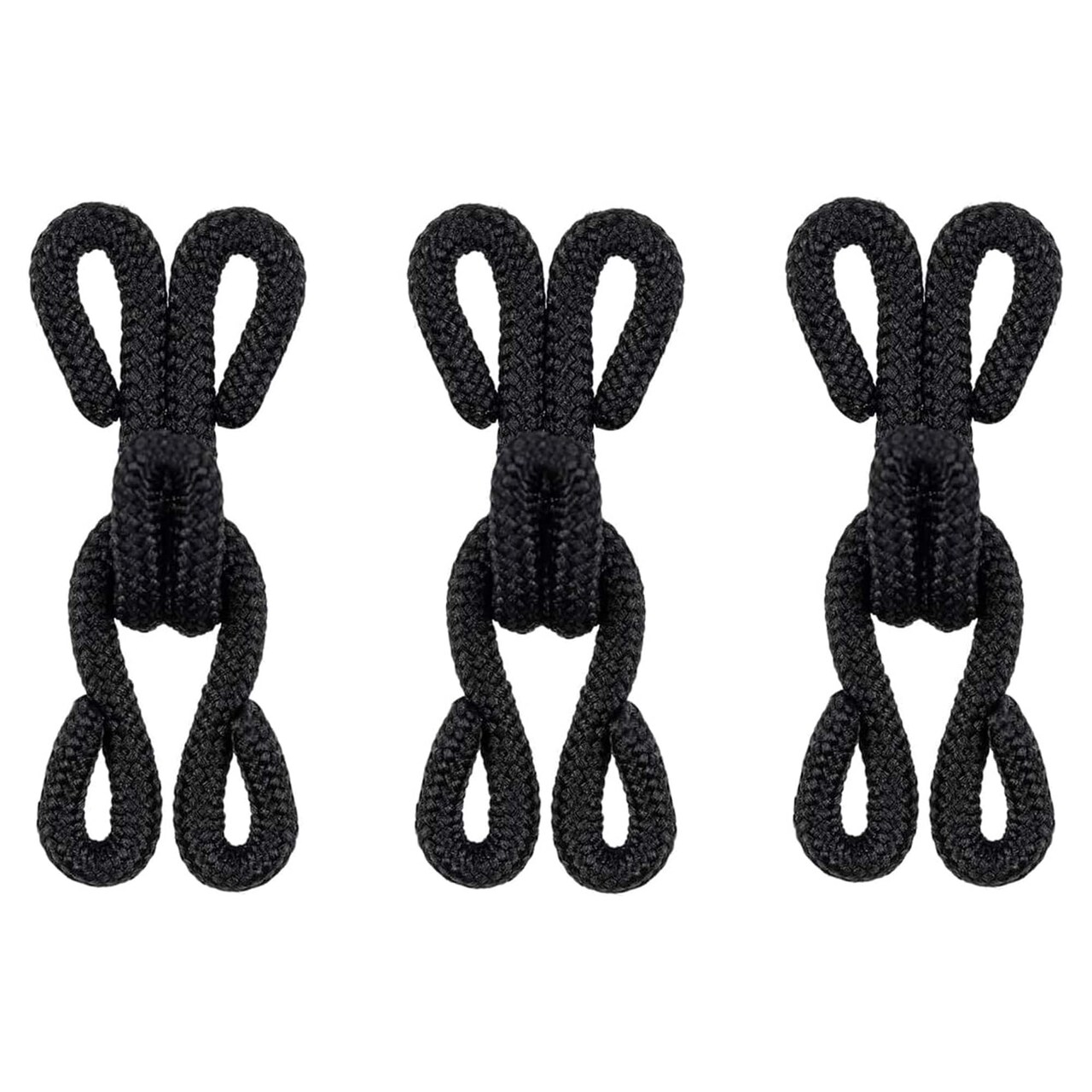 4 Jumbo Fabric Covered Hook and Eyes for Fur Jackets Black Heavy Duty Closures